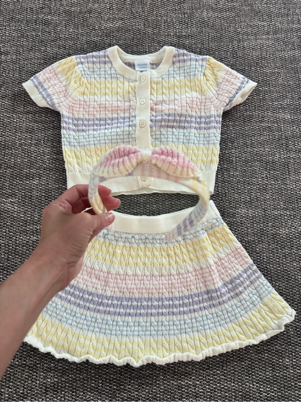 Kids Knit Two-Piece Set with Headband